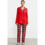 Sementa Gömlek Model Ekose Pijama Takım - Kırmızı