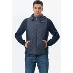 Sementa Kapitone Kapüşonlu Cepli Triko Ceket - Lacivert - XL