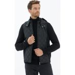 Sementa Kapitone Kapüşonlu Cepli Triko Ceket - Siyah - 3XL