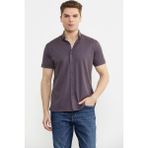 Sementa Kısa Kol Slim Fit Penye Gömlek - Mor - 3XL