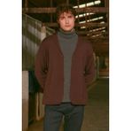 Sementa Klasik Cep Detaylı Triko Ceket - Bordo - XL