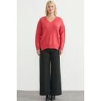 Sementa Oversize V Yaka Triko Kazak - Gül