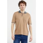 Sementa Pamuk Polo Yaka Kısa Kol Triko T-Shirt - Kamel - Camel
