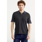 Sementa Polo Yaka Kısa Kol Pamuk Triko T-Shirt - Antrasit