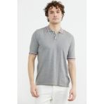 Sementa Polo Yaka Kısa Kol Pamuk Triko T-Shirt - Gri - XL