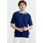 Sementa Polo Yaka Kısa Kol Pamuk Triko T-Shirt - Lacivert