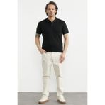 Sementa Polo Yaka Pamuklu Tişört - Siyah - 2XL