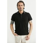 Sementa Regular Fit Polo Yaka Tişört - Siyah - 3XL
