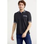 Sementa Renk Kombinli Cepli Koton Triko T-Shirt - Antrasit - XL
