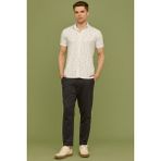 Sementa Slim Fit Baskılı Penye Gömlek - Beyaz - 2XL