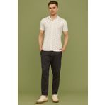 Sementa Slim Fit Baskılı Penye Gömlek - Beyaz