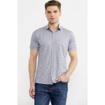 Sementa Slim Fit Baskılı Penye Gömlek - Lila - XL