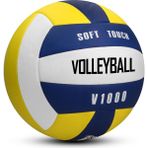 SEMİ-PRO Voleybol Topu Lamineli Beton Zemin SoftTouch İç-Dış Mekana Uygun 8 Panel Sarı-Mavi V1000