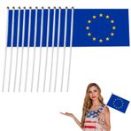 SEMINISMAR Avrupa Birliği bayrağı, elde tutulan mini bayrak, küçük Avrupa Birliği bayrağı, mini AB bayrakları, Avrupa Birliği bayrağı bayrağı, elde tutulan bayraklar, geçit törenleri, karnavallar, partiler için,