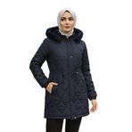 SEMİRA KADIN BÜYÜK BEDEN NOVA KUMAŞ ASTARLI KAPİTONE MONT lacivert