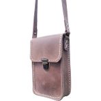 Semiramis Dionysos Ss6 Model El Yapımı Vintage Unisex El Dikişi Crazy Deri Küçük Boy Çanta Telefon Çantası