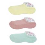 Semoor 3'lü Kadın Sneaker Patik - Sarı - Pembe - Turkuaz