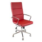Sempre Ofis Flor Soft Yönetici Koltuğu & Ergonomik Ayarlanabilir Ofis Koltuk Tasarımı & 360 Derece Dönebilir ve Düz Kolçaklı Dizayn (Kırmızı)