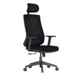 Sempre Sun Ergonomik Fileli Ofis Çalışma Koltuğu Siyah, Ayarlanabilir Başlık ve Bel Desteği, Hareketli Kollar, Tilt Mekanizmalı Bilgisayar ve Yönetici Sandalyesi