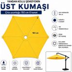 Şemsiyecim Yandan Kollu Şemsiye Üst Kumaşı 150 cm 6 Kanat Su Itici