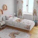 Şen Dekorasyon Kahverengi Ton Gökkuşagı Nevresim Takımı - 160 x 220 cm - Renkli