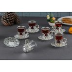 Sena 102-K-B Gümüş Hanedan 6 Kişilik Çay Seti