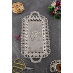 Sena Ecem 22x43x2cm Gümüş Renk Dikdörtgen Tepsi