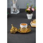 Sena Porselenli Motif Kahve Fincanı (358) - Gold