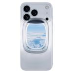 Senada Apple iPhone 17 Pro Korumalı ile Uyumlu Kılıf Dekoratif Silikon Baskılı Kapak Uçak Pencere