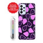 Senada Galaxy A13 A33 5G A54 M14 A72 A73 İle Uyumlu Kılıf Resimli Silikon Kapak Mor Çilek