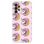 Senada Galaxy A33 Uyumlu İle Uyumlu Kılıf 0.4Mm Lazer Kesim Silikon Kapak Unicorn Donut