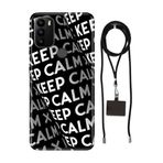 Senada General Mobile Gm 21 Pro İle Uyumlu Kılıf Keep Calm Desenli Silikon İpli Boyun Askı Aparatı
