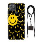 Senada General Mobile Gm 22 Plus İle Uyumlu Kılıf Smile Yellow Desenli Silikon İpli Boyun Askı Aparatı
