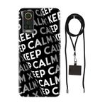 Senada General Mobile Gm 22 Pro İle Uyumlu Kılıf Keep Calm Desenli Silikon İpli Boyun Askı Aparatı
