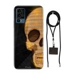 Senada General Mobile Gm 23 Se İle Uyumlu Kılıf Skull Art Desenli Silikon İpli Boyun Askı Aparatı