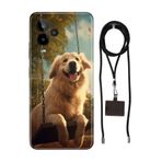Senada General Mobile Gm 24 Pro İle Uyumlu Kılıf Golden Desenli Silikon İpli Boyun Askı Aparatı