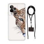 Senada General Mobile Gm 24 Pro İle Uyumlu Kılıf Kaplan Desenli Silikon İpli Boyun Askı Aparatı