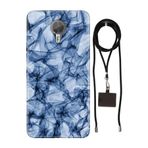 Senada General Mobile Gm 5 Plus İle Uyumlu Kılıf Blue Crystal Silikon İpli Boyun Askı Aparatlı