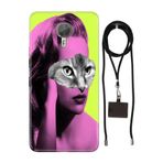 Senada General Mobile Gm 5 Plus İle Uyumlu Kılıf Cat Face Silikon İpli Boyun Askı Aparatlı