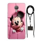 Senada General Mobile Gm 5 Plus İle Uyumlu Kılıf Mickeyyyyy Silikon İpli Boyun Askı Aparatlı