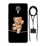 Senada General Mobile Gm 5 Plus İle Uyumlu Kılıf Teddybear Cambaz Silikon İpli Boyun Askı Aparatlı