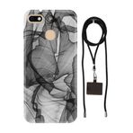 Senada General Mobile Gm 8 Go İle Uyumlu Kılıf Black Art Desenli Silikon İpli Boyun Askı Aparatı