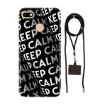 Senada General Mobile Gm 8 Go İle Uyumlu Kılıf Keep Calm Desenli Silikon İpli Boyun Askı Aparatı