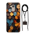 Senada General Mobile Gm 8 İle Uyumlu Kılıf Petek Desenli Silikon İpli Boyun Askı Aparatı