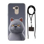 Senada General Mobile Gm 8 İle Uyumlu Kılıf Uykulu Kedi Temalı Silikon İpli Boyun Askı Aparatı