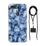 Senada General Mobile Gm 9 Pro İle Uyumlu Kılıf Blue Crystal Desenli Silikon İpli Boyun Askı Aparatı