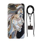 Senada General Mobile Gm 9 Pro İle Uyumlu Kılıf Mozaic Kadın Desenli Silikon İpli Boyun Askı Aparatı