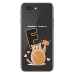 Senada General Mobile GM 9 Pro ile Uyumlu Kılıf Resimli Desenli Silikon Kedili F Harfi