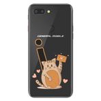 Senada General Mobile GM 9 Pro ile Uyumlu Kılıf Resimli Desenli Silikon Kedili İ Harfi