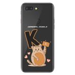 Senada General Mobile GM 9 Pro ile Uyumlu Kılıf Resimli Desenli Silikon Kedili K Harfi